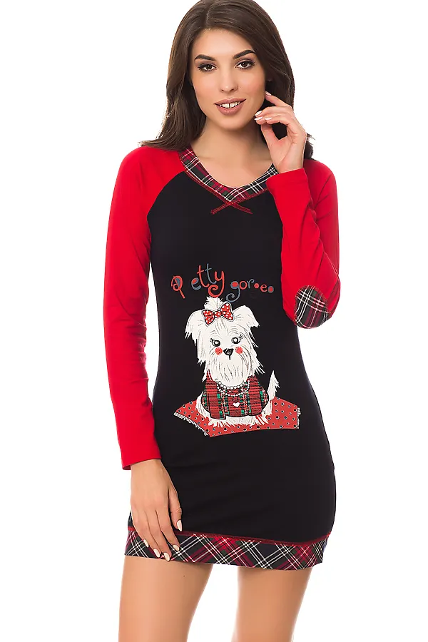 Платье BON-AR, красно-черный - фото 1