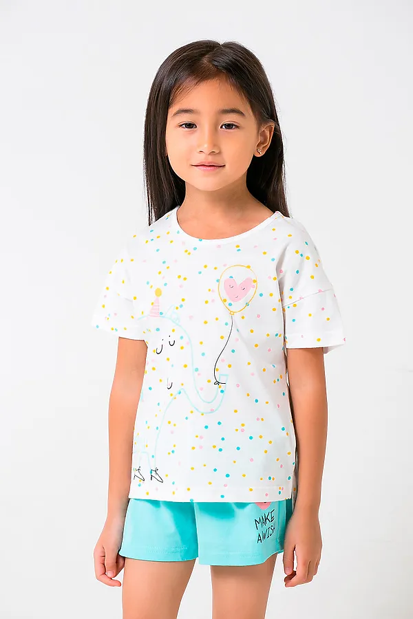 Пижама CROCKID, белый/аквамарин - фото 1