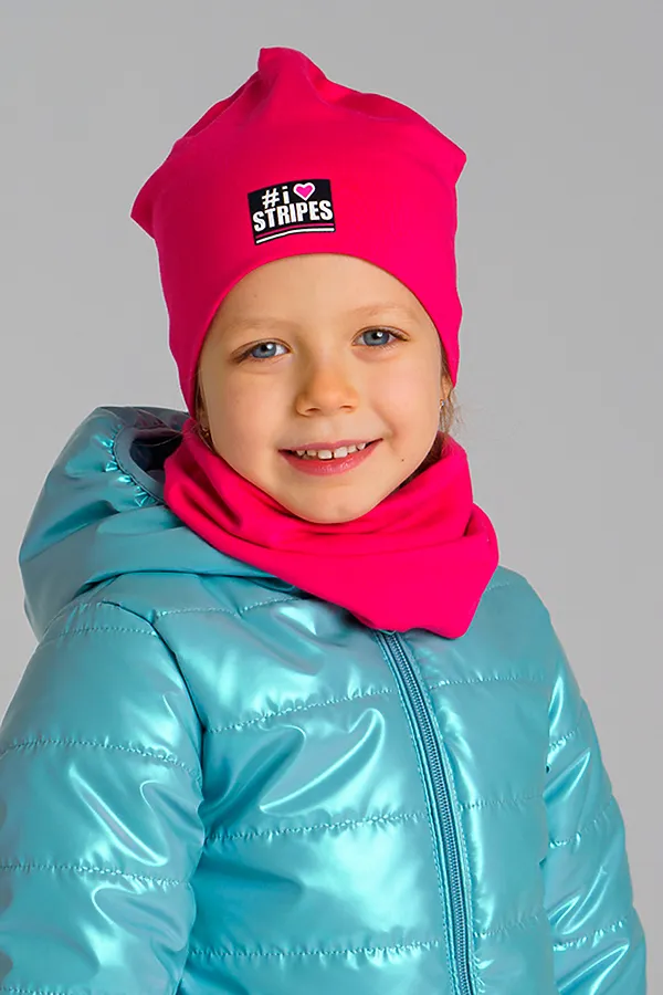 Комплект (Шапка+Снуд) PLAYTODAY, фуксия - фото 1