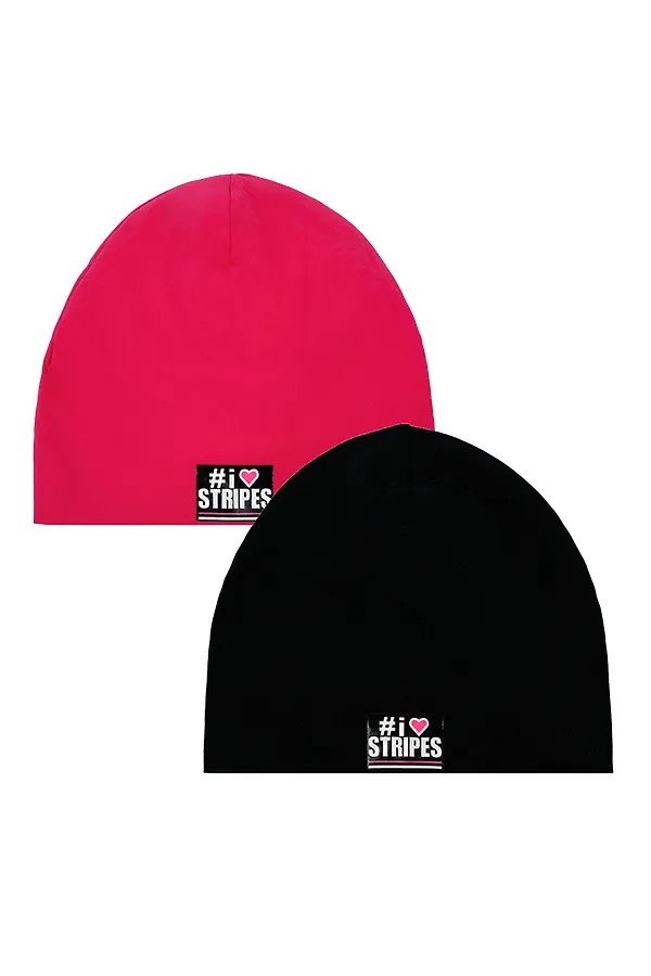Шапка 2 шт. PLAYTODAY, фуксия, черный - фото 1