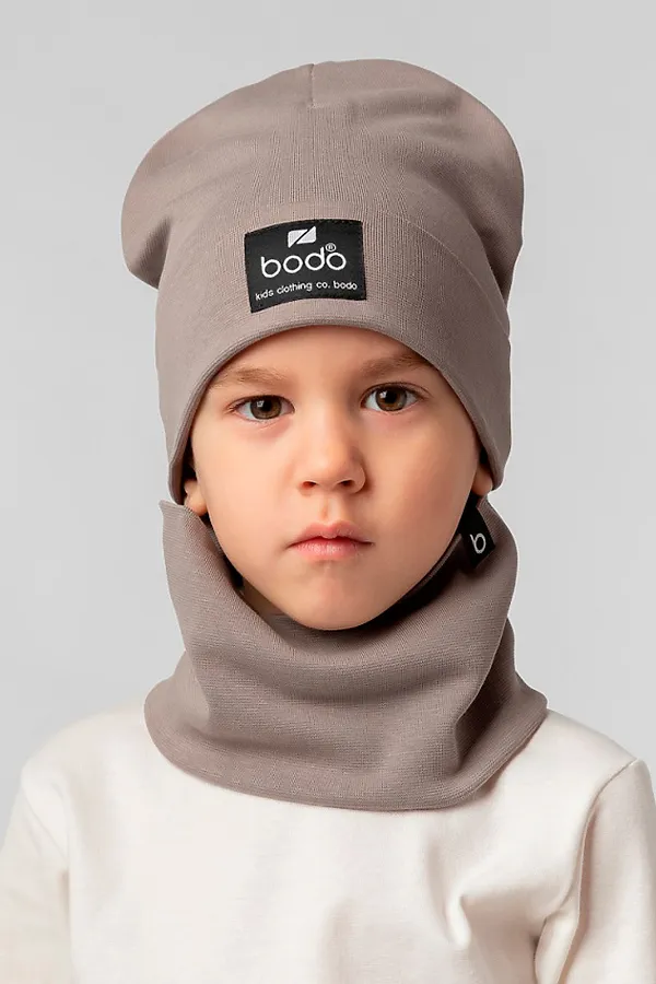 Комплект(Шапка+Снуд) BODO, серый - фото 1