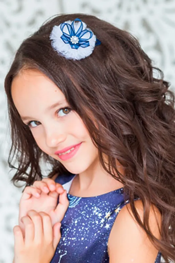 Заколка 6 шт. ALOLIKA, цинния бел.синий - фото 1