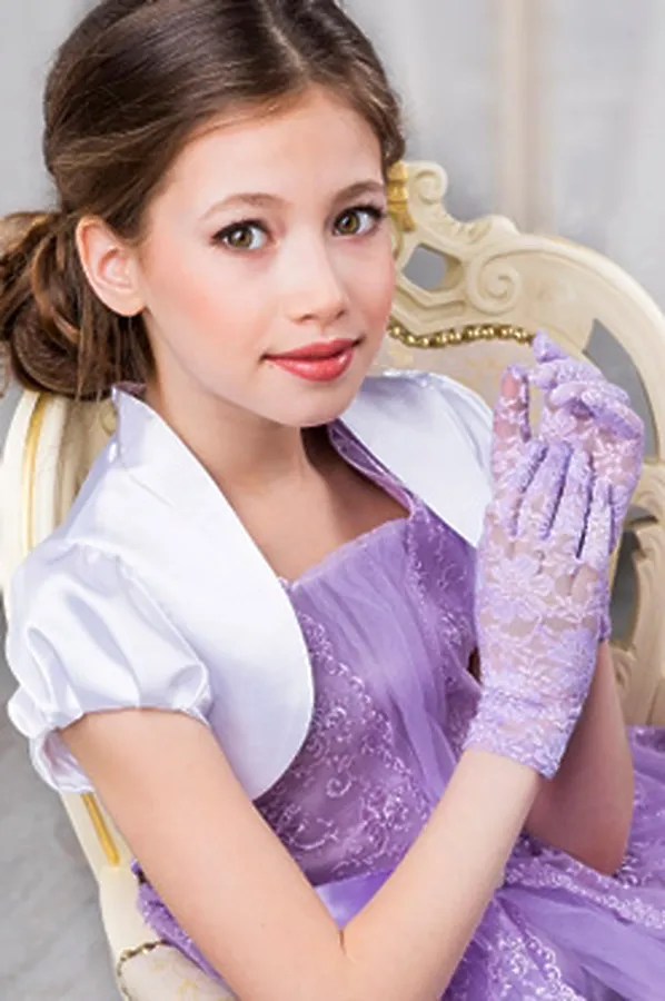 Перчатки  ALOLIKA, кружево св.сиреневый - фото 1