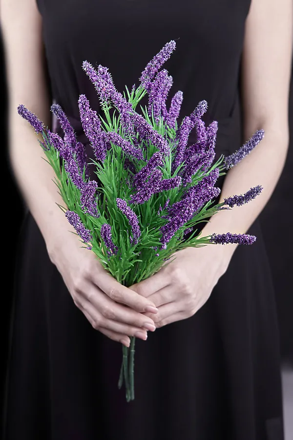 Букет 3 ветки шалфея "Дикие травы" MERSADA, зеленый, фиолетовый - фото 1