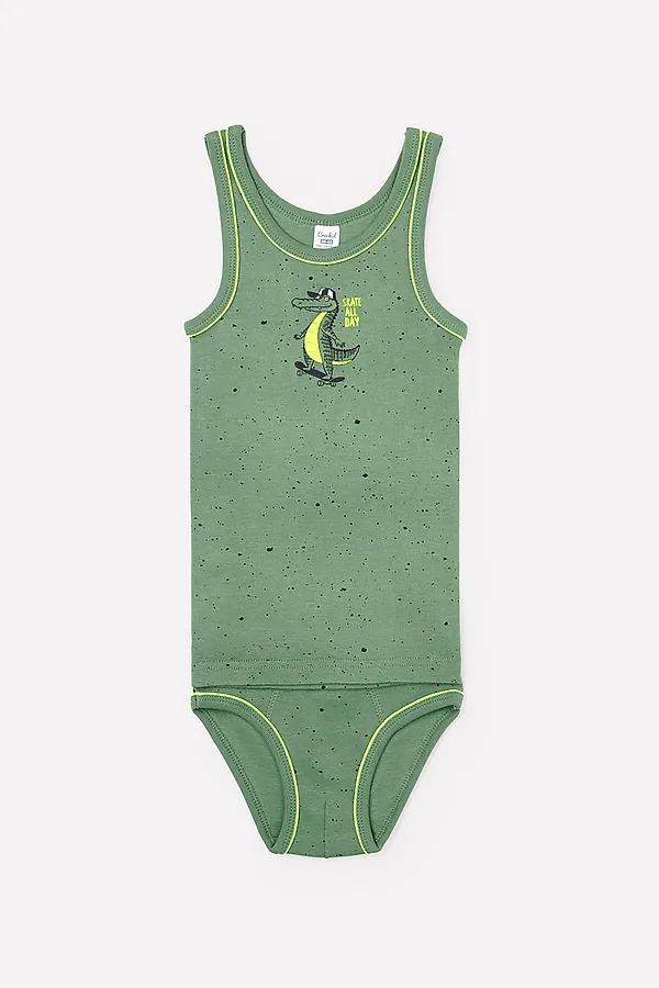 Комплект (Майка+Трусы) CROCKID SALE, зеленый - фото 1