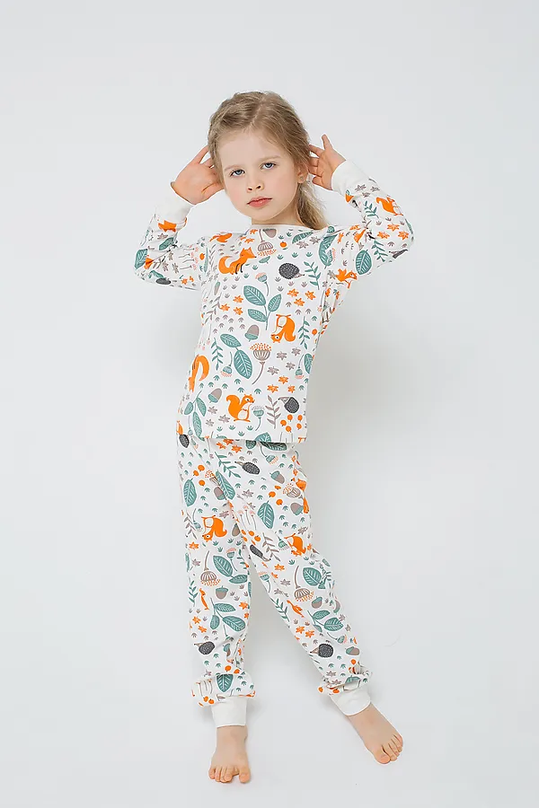 Пижама CROCKID, осенняя пора на белой лилии - фото 1