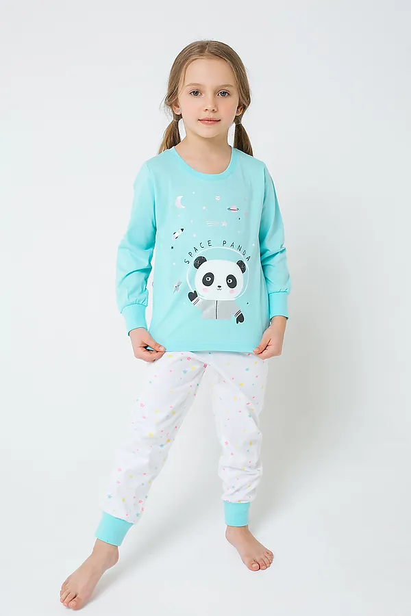 Пижама CROCKID, аквамарин, радужный звездопад - фото 1