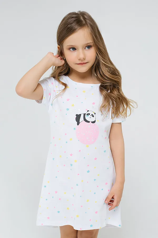 Сорочка CROCKID, радужный звездопад на белом - фото 1