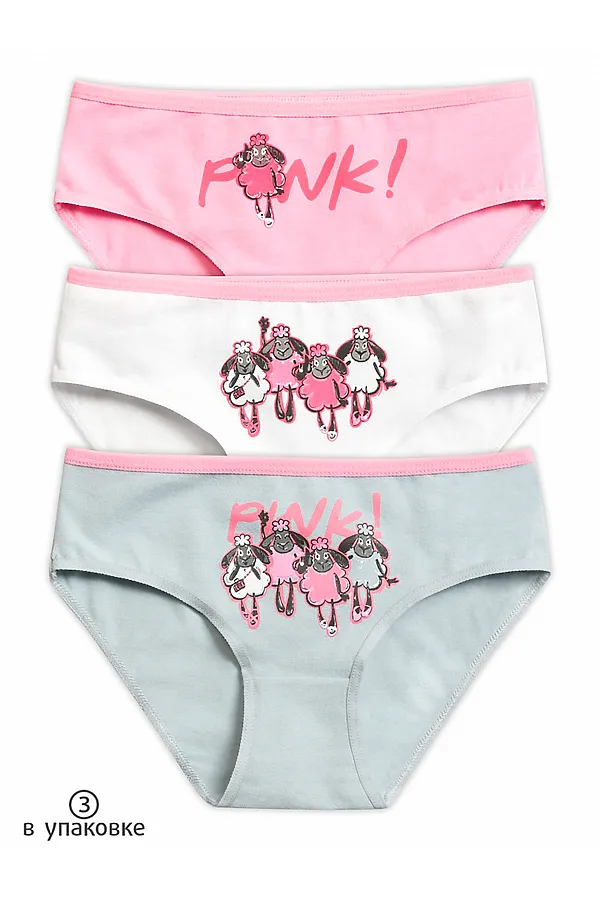 Трусы 3 шт. PELICAN, розовый/белый/серый - фото 1