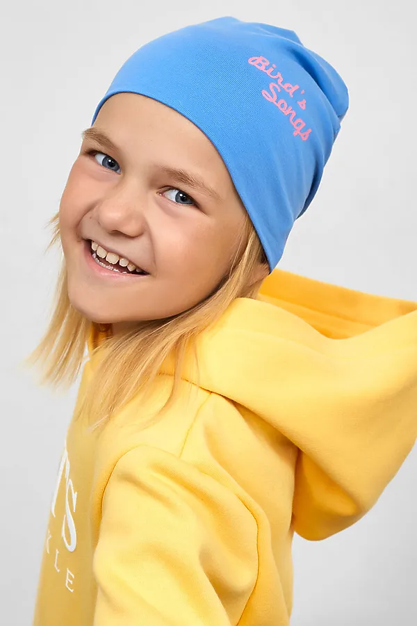 Шапка MARK FORMELLE, голубой +печать - фото 1