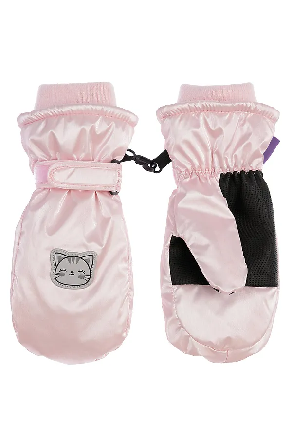 Варежки PLAYTODAY, светло-розовый, черный - фото 1