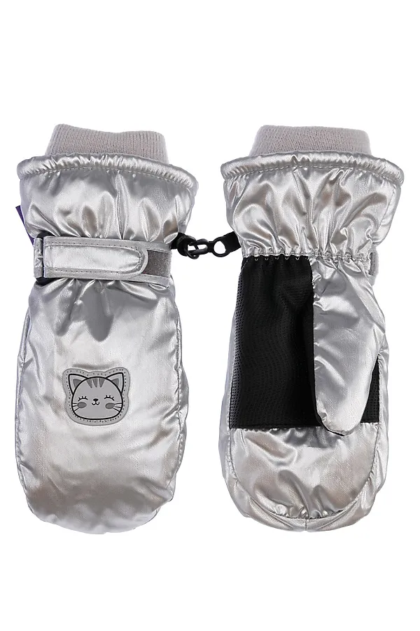 Варежки PLAYTODAY, черный, серебристый - фото 1