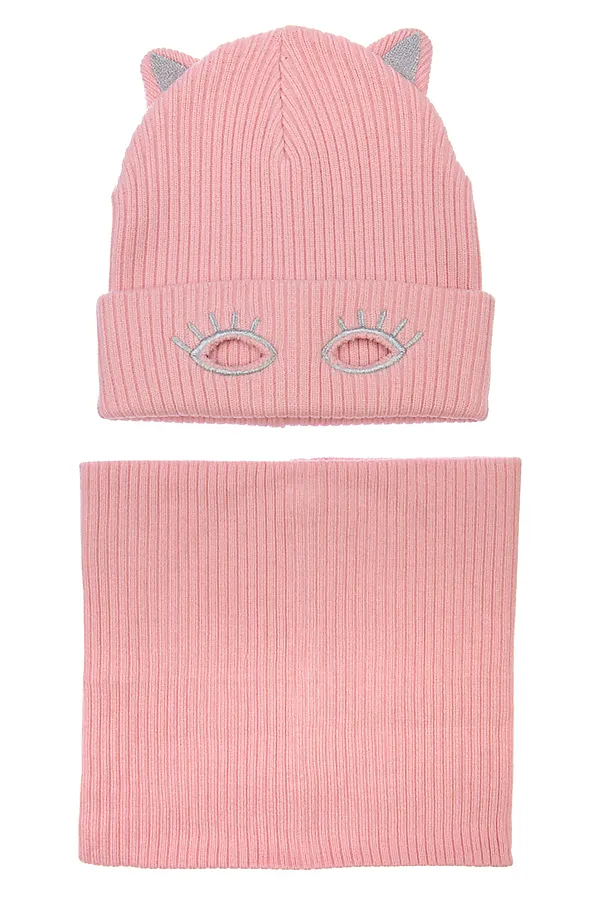 Комплект (Шапка+Снуд) PLAYTODAY, светло-розовый - фото 1