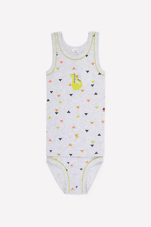 Комплект (Майка+Трусы) CROCKID SALE, треугольники на меланже - фото 1