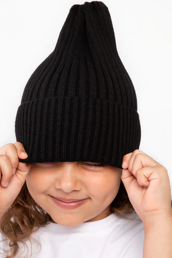 Шапка вязаная "Бини-Блэк" ДЕТСКИЙ ТРИКОТАЖ 37, черный - фото 1