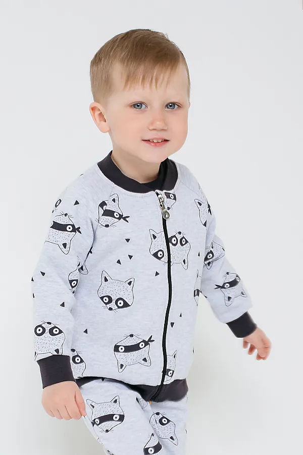Жакет CROCKID SALE, серо-голуб.меланж, енот-бандит к294 - фото 1