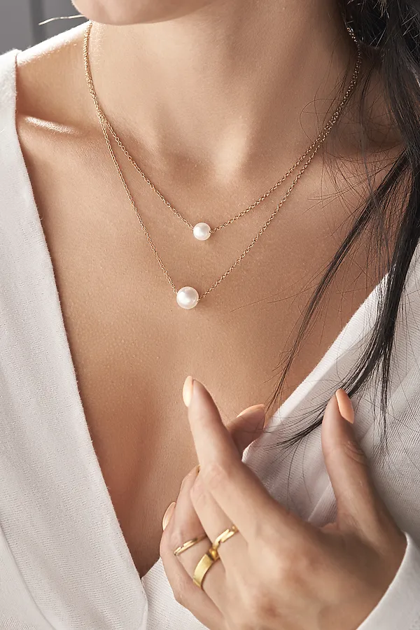 Колье "Жемчужина Нила" Nothing Shop, золотистый, белый - фото 1