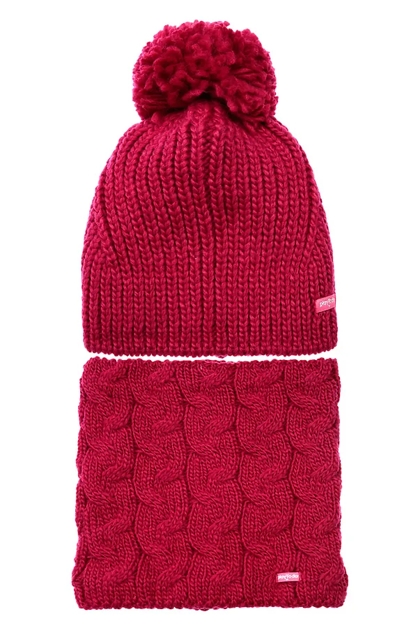 Комплект (Шапка+Снуд) PLAYTODAY, малиновый - фото 1