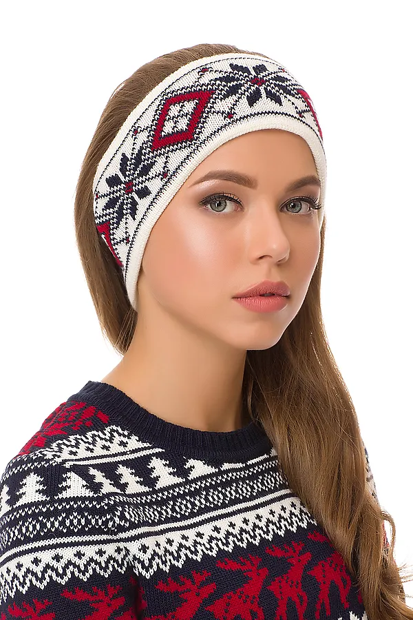 Повязка на голову VAY, молоко/т.синий/красный - фото 1