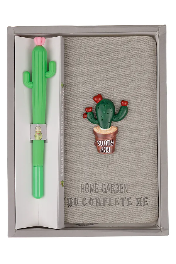 Комплект (Блокнот+Ручка) PLAYTODAY, серый,зеленый - фото 1