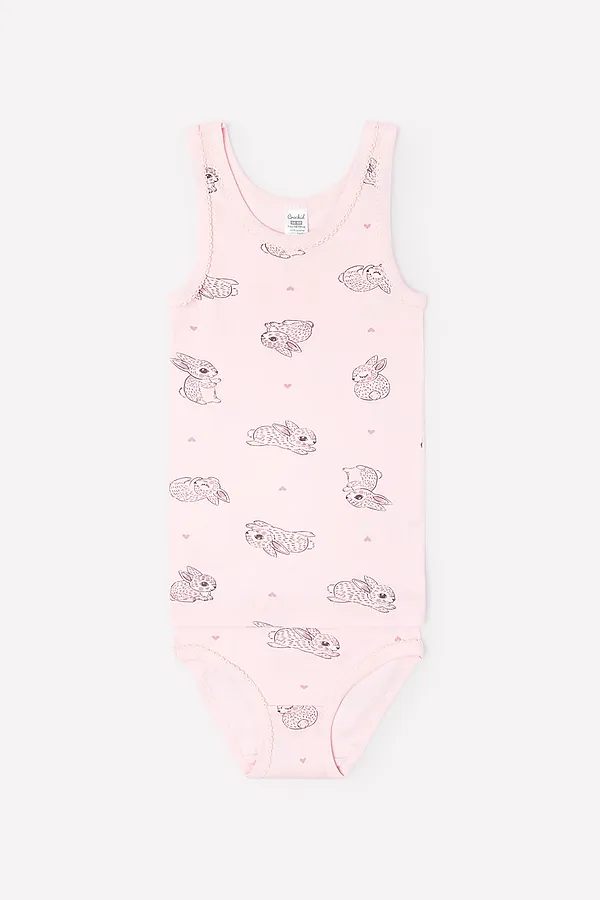 Комплект CROCKID SALE, зайчики и сердечки на светло-розовом - фото 1