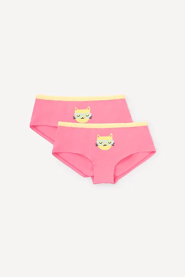 Трусы 2шт CROCKID SALE, клубничное суфле(кошка) - фото 1