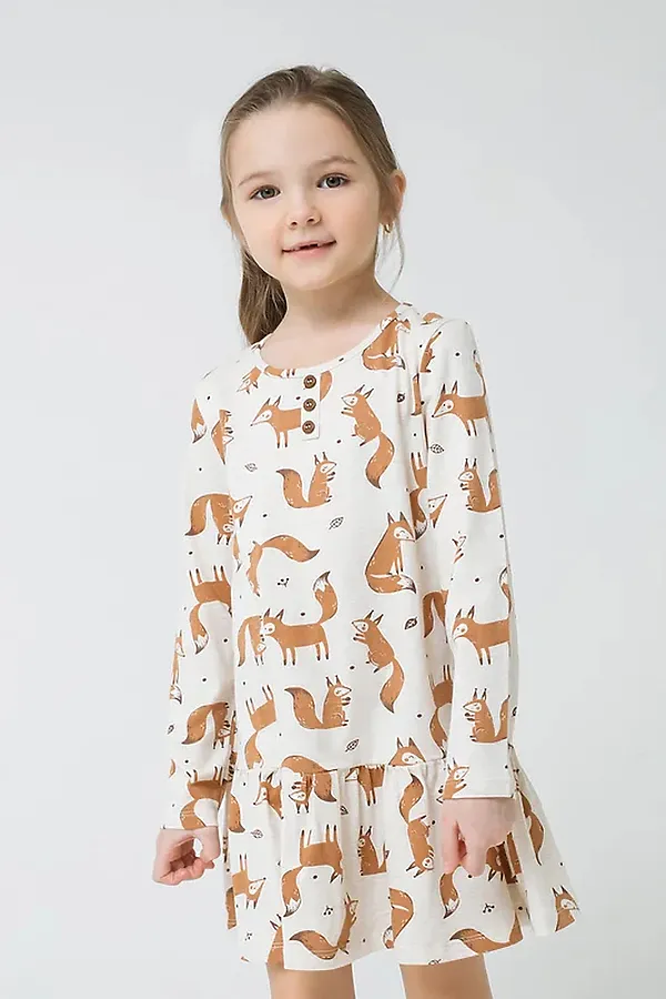 Платье CROCKID SALE, св.бежевый меланж,белочки к1276 - фото 1