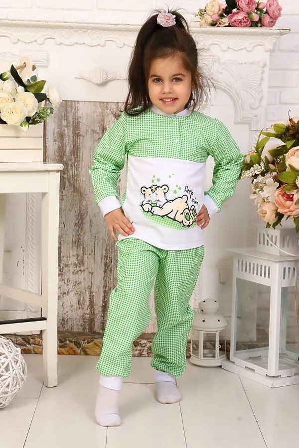 Пижама (футболки+брюки) СОФИЯ37, зеленый - фото 1