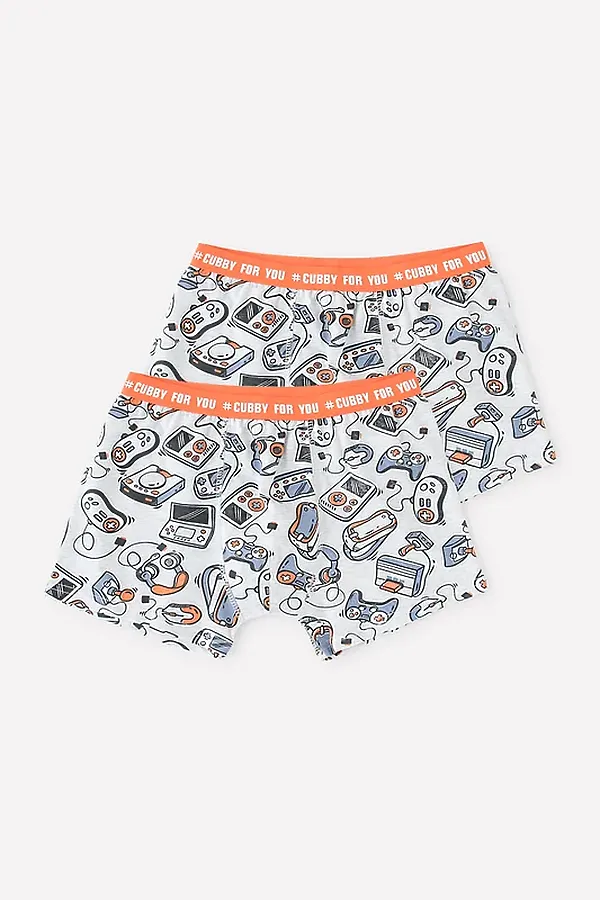 Трусы 2 шт. CUBBY, компьютерные игры на меланже - фото 1