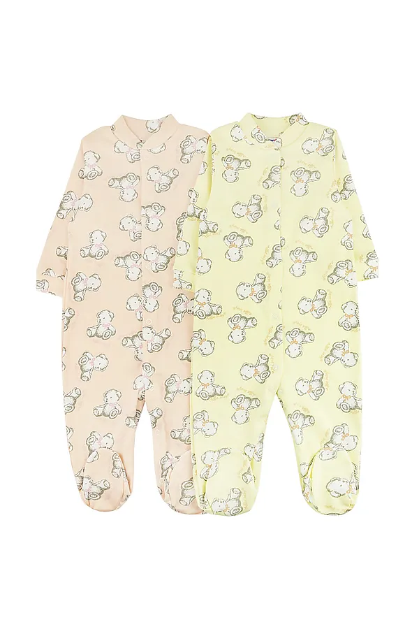 Комбинезон 2 шт. YOULALA, жёлтый, светло-розовый - фото 1