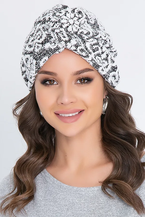 Шапка BELLOVERA, белый, черный - фото 1