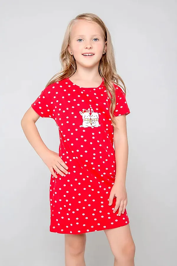 Сорочка CROCKID SALE, зимний снег на насыщенно-красном - фото 1