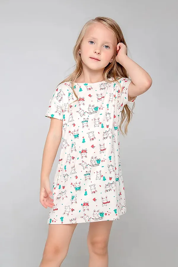 Сорочка CROCKID, зайки на празднике на сливках - фото 1
