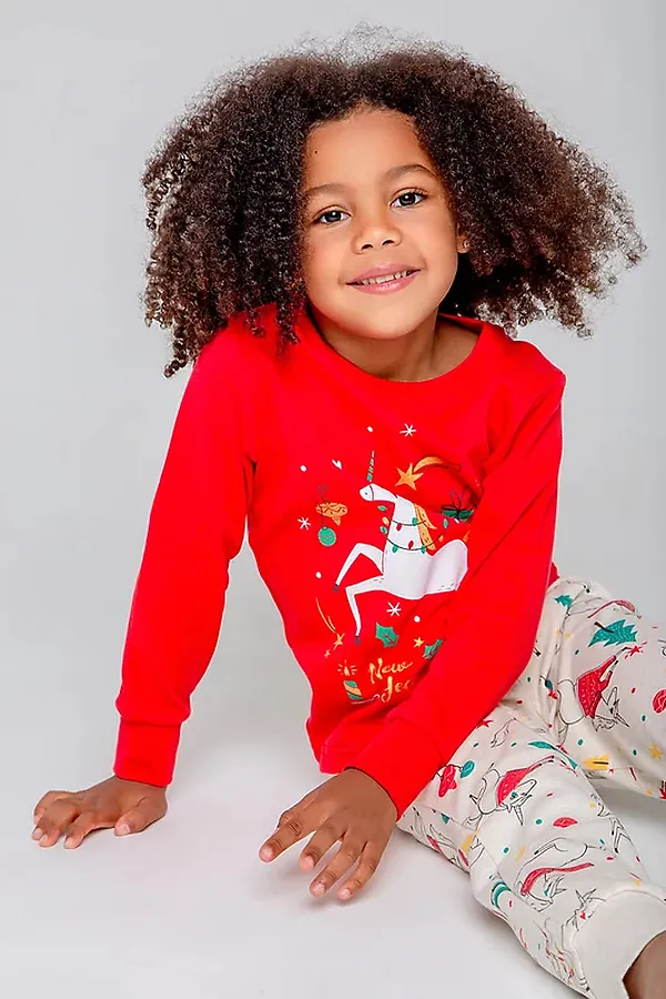 Пижама CROCKID SALE, насыщенно-красный,новогоднее волшебство - фото 1