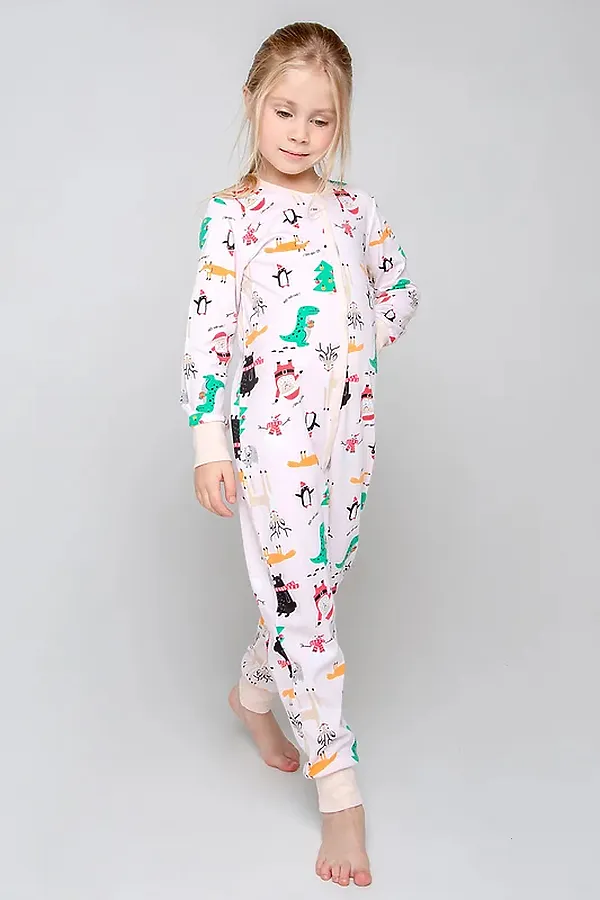 Комбинезон CROCKID, праздничный микс на бледно-персиковом - фото 1