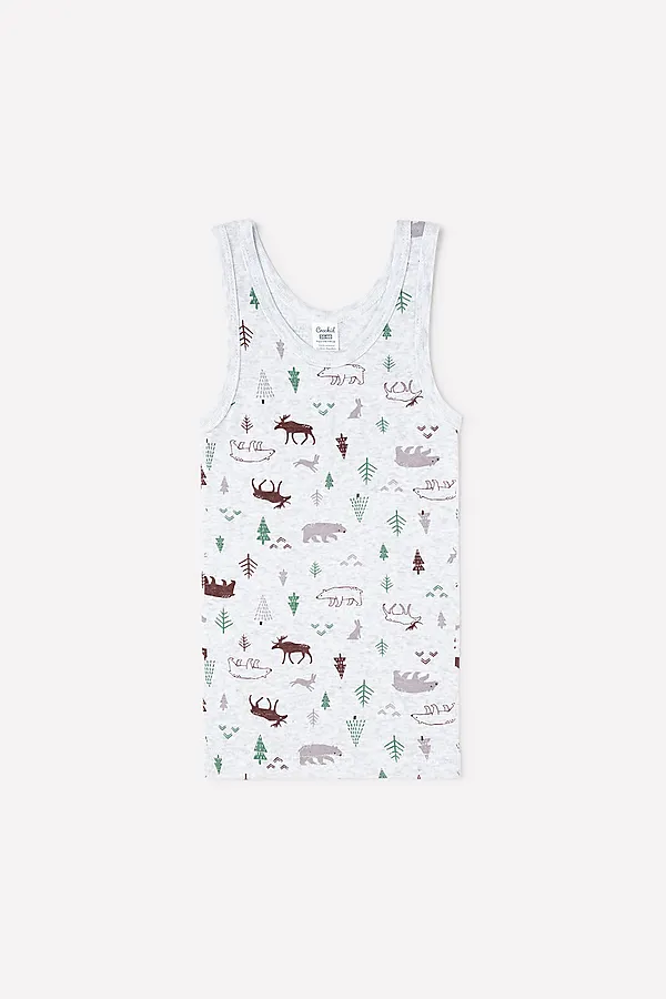 Майка CROCKID SALE, лесные медведи на меланже - фото 1