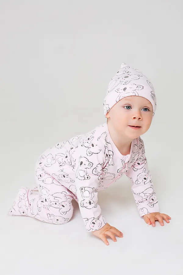 Комбинезон CROCKID SALE, забавные коалы на нежно-розовом - фото 1