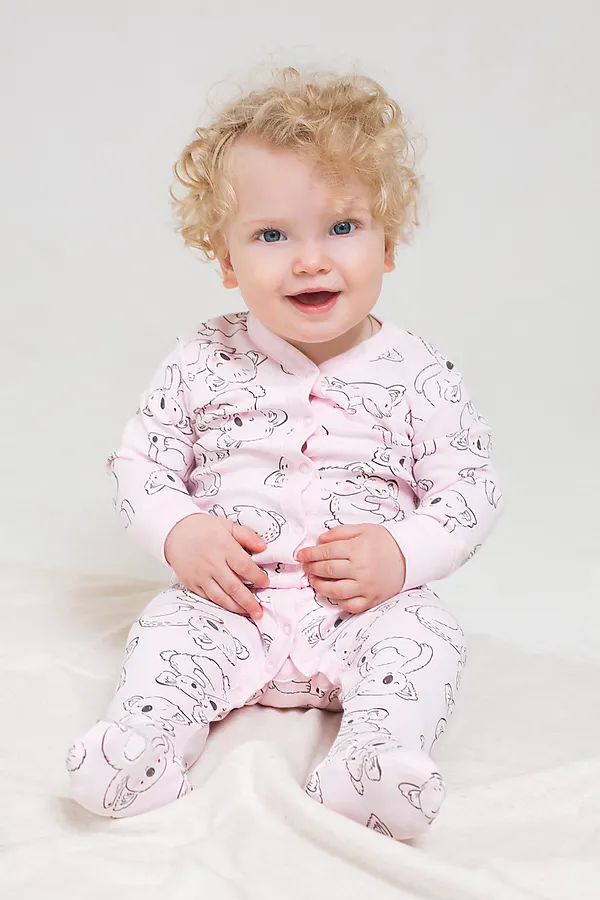 Комбинезон CROCKID SALE, забавные коалы на нежно-розовом - фото 1