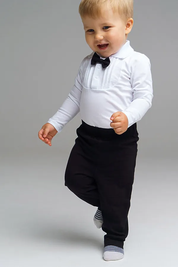Комплект (Боди+Брюки) PLAYTODAY, белый,черный - фото 1