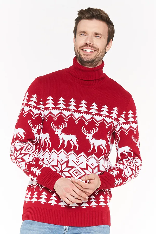 Свитер VAY, красный/белый - фото 1