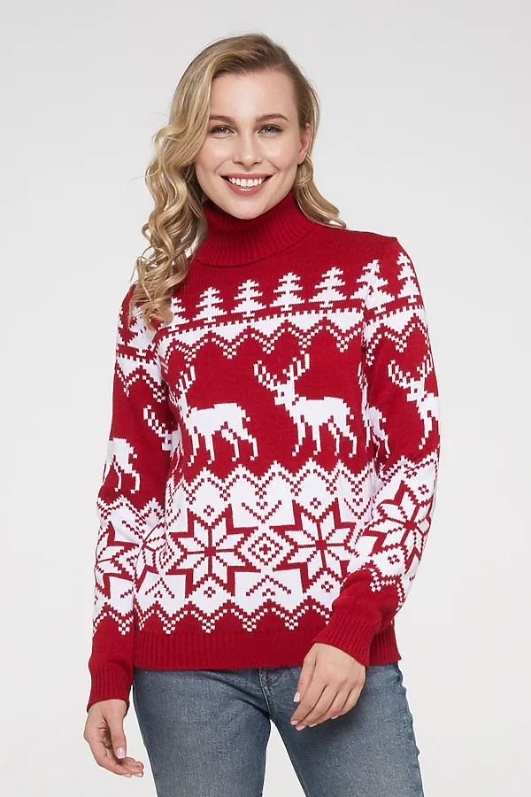 Свитер VAY, красный/белый - фото 1