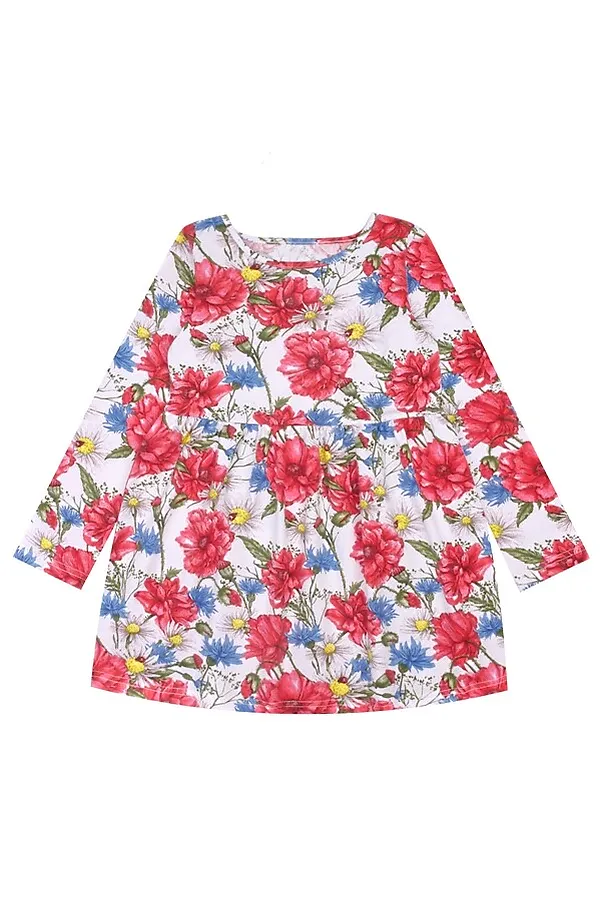 Платье АПРЕЛЬ, маки и васильки - фото 1