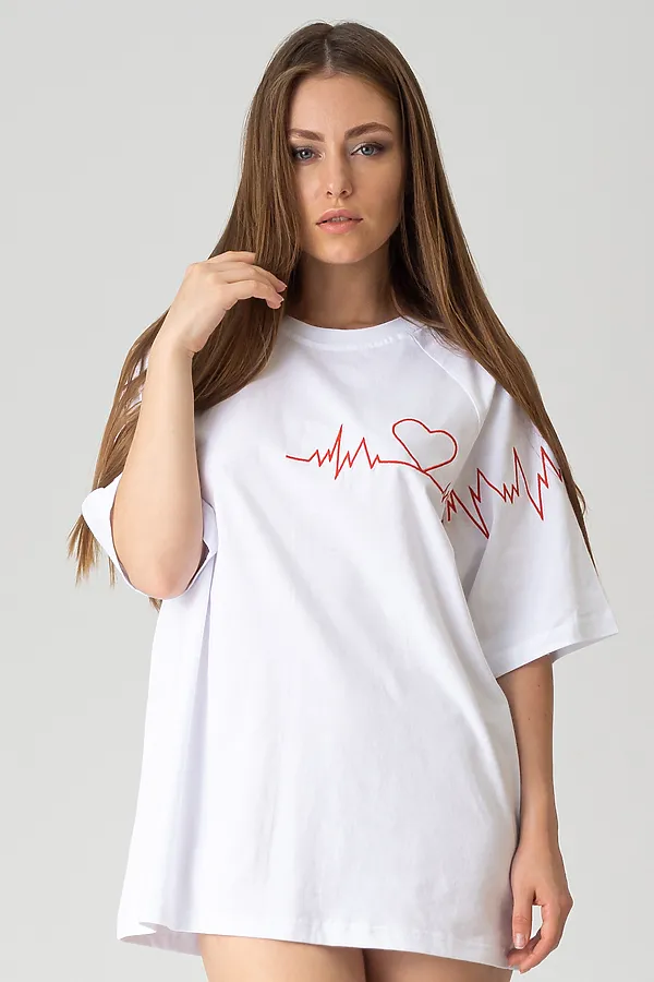 Футболка Hot Story Cardiogram НАТАЛИ, белый (ед.) - фото 1