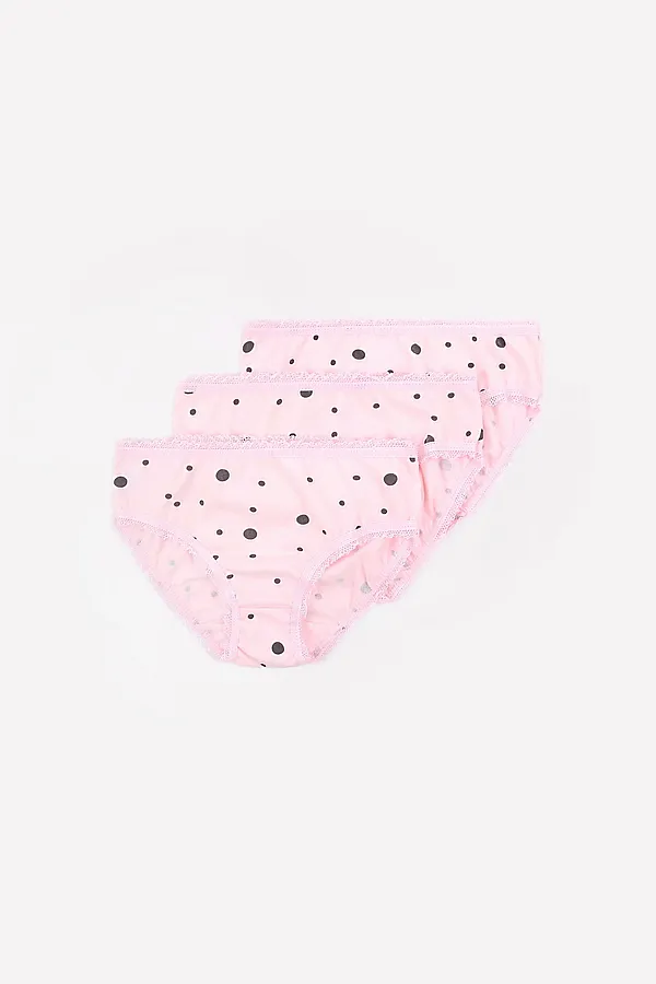 Трусы  3 шт. CROCKID, точки на пыльно-розовом - фото 1