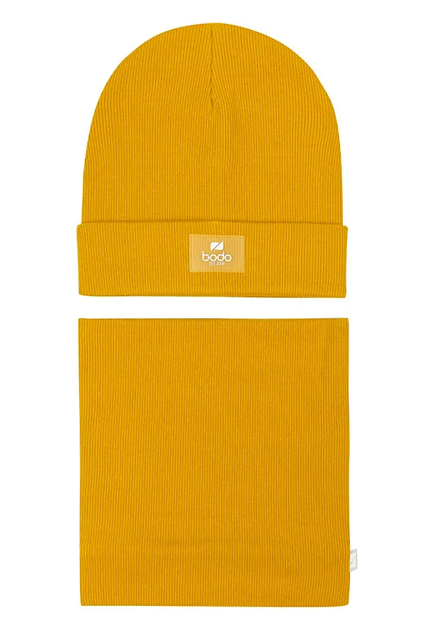 Комплект (Шапка+Снуд) BODO, горчичный - фото 1