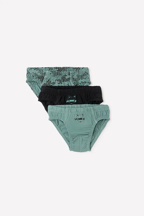 Трусы 3 шт. CROCKID SALE, черный, зеленая полынь, мозайка - фото 1