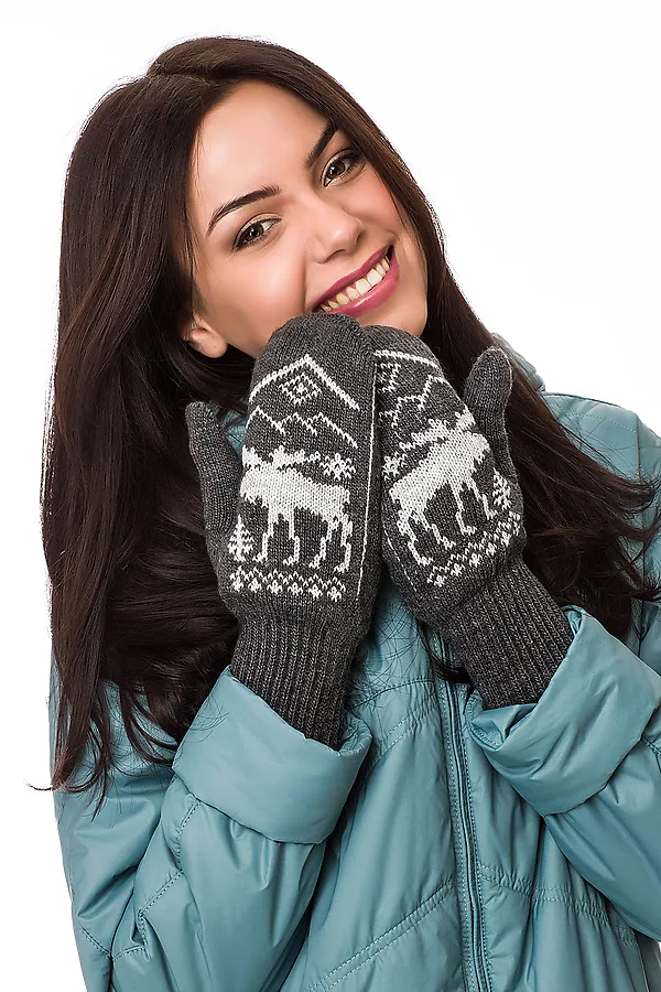 Варежки VAY, темно-серый/светло-серый - фото 1