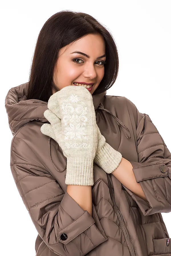 Варежки VAY, светло-бежевый/молоко - фото 1