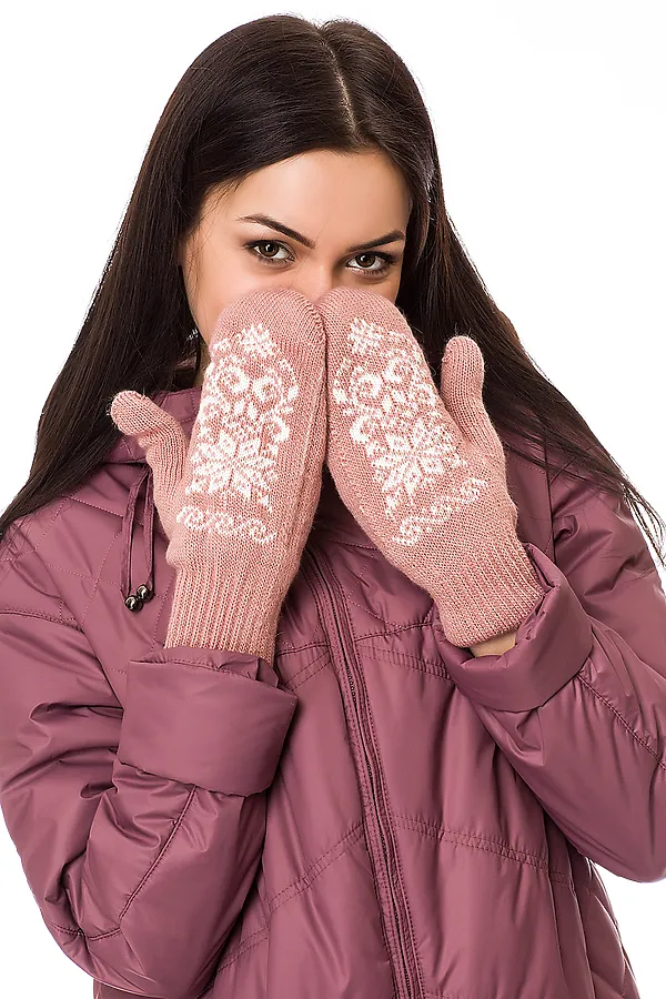 Варежки VAY, розовая дымка/молоко - фото 1