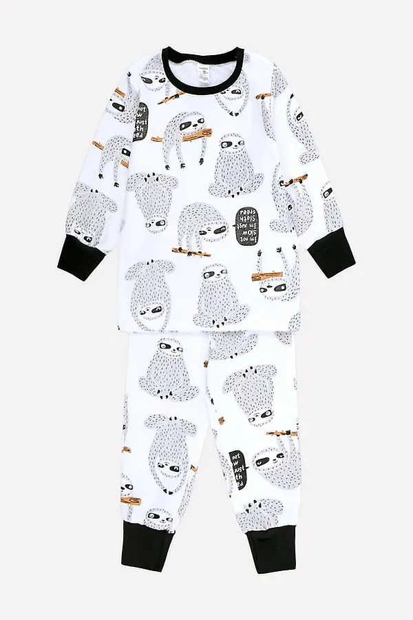 Пижама CROCKID SALE, друзья ленивцы на белом - фото 1